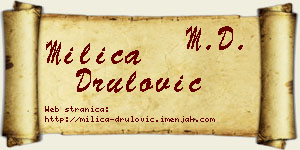 Milica Drulović vizit kartica